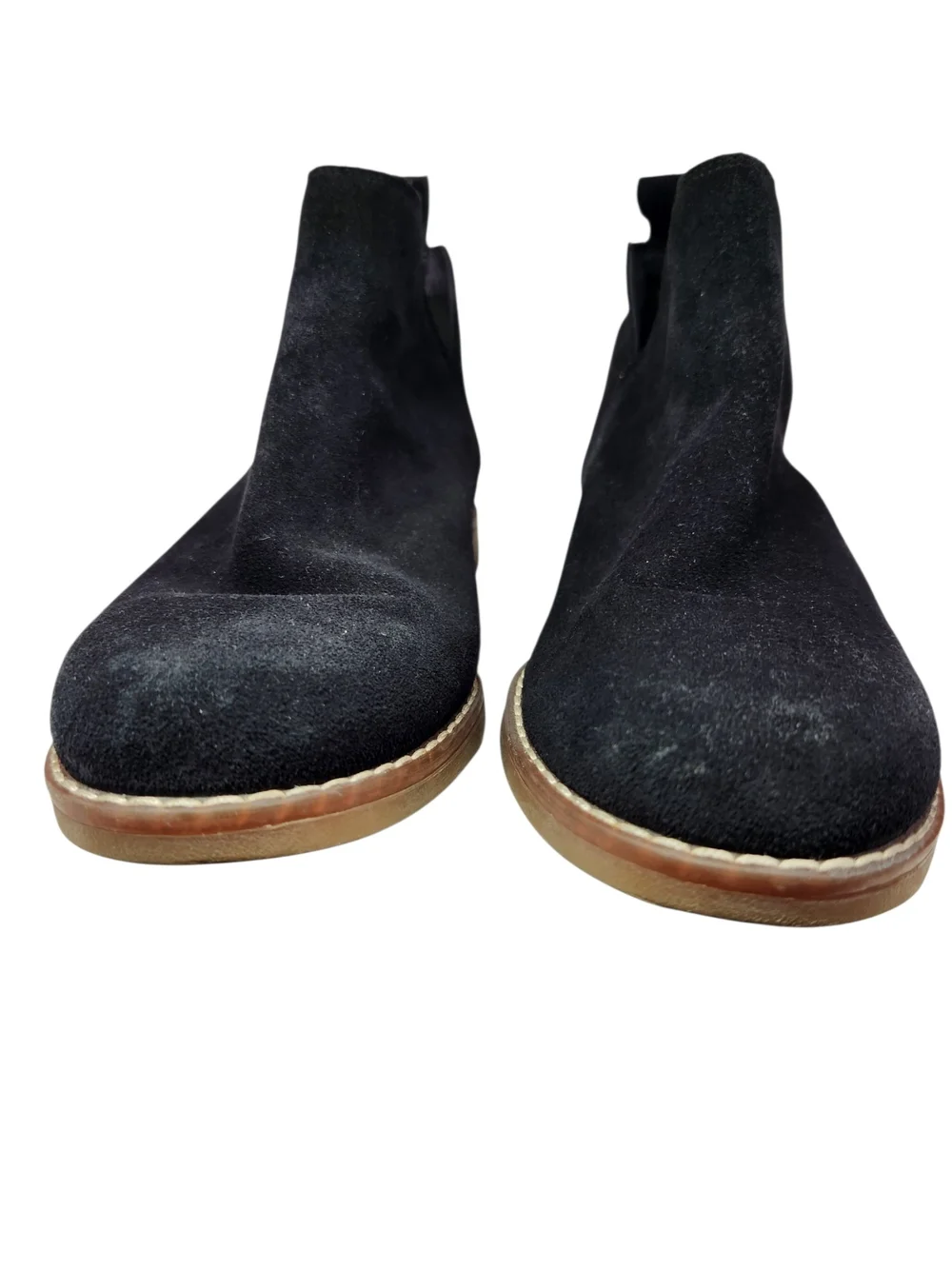 Hush Puppies Women's Black Suede Ankle Booties Slip On Boho Comfort Shoes Sz 8